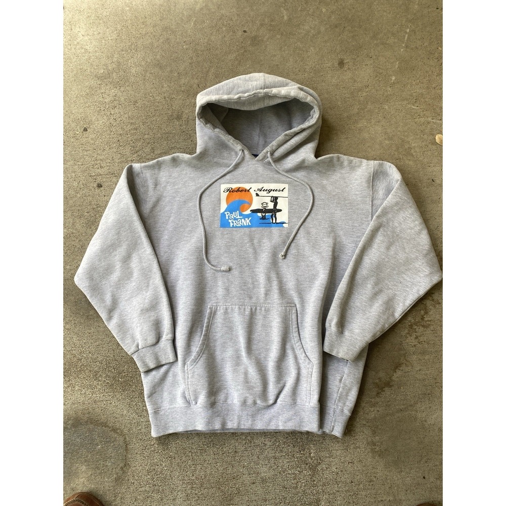 Paul Frank Robert August Hoodie Gray Large Surf Rare Retro